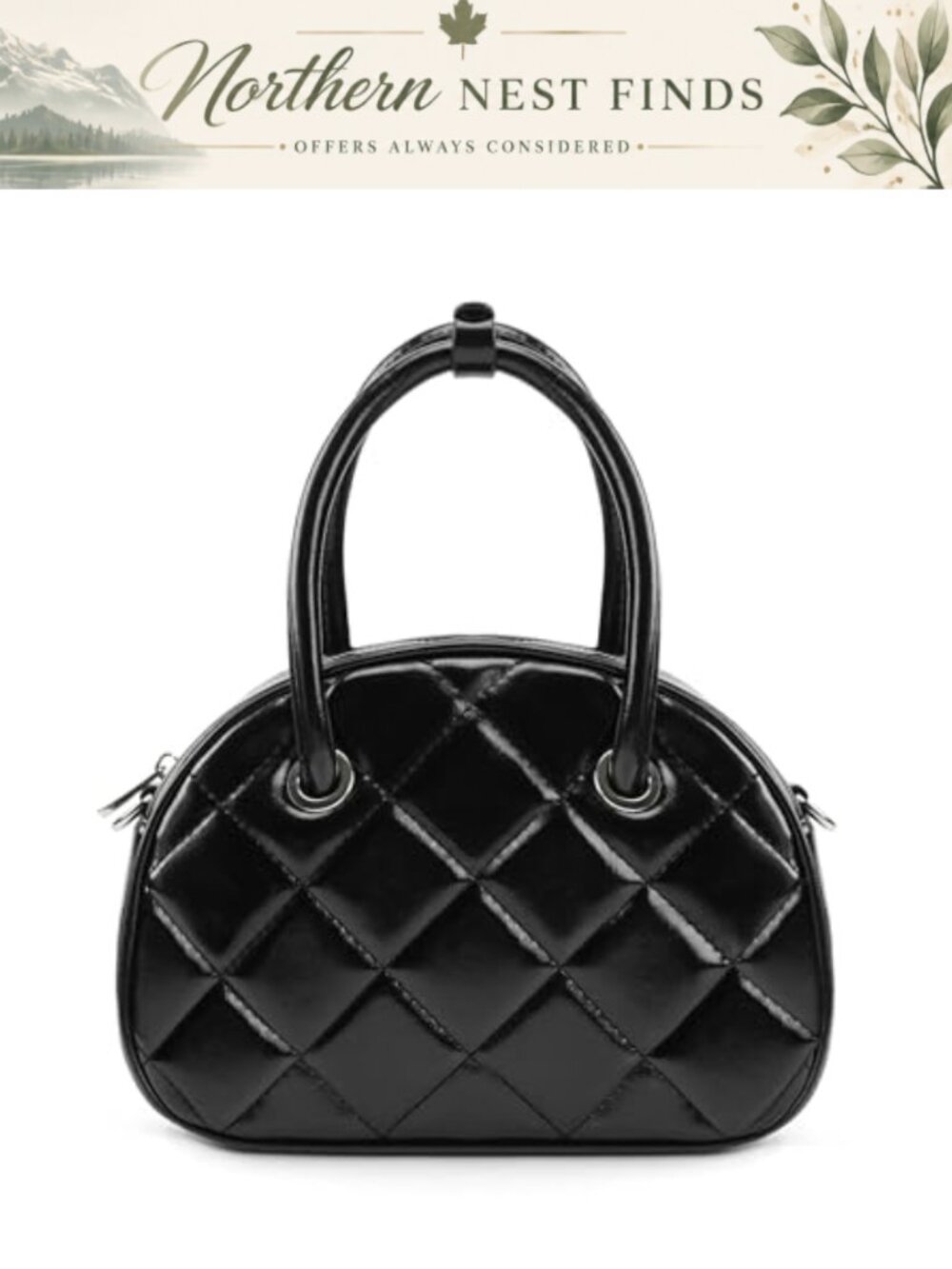 Vegan Leather Top Handle Satchel with Detachable Crossbody Strap